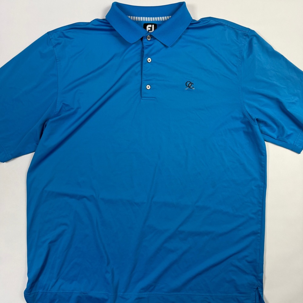FootJoy Mens XL, fits XXL Blue Performance Golf Polo Shirt Old Collier Golf Club